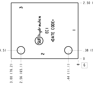 ECI Sun Hydraulics Ninety degree Line mount manifold drawing