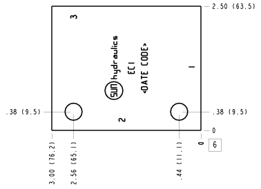 ECI Sun Hydraulics Ninety degree Line mount manifold drawing