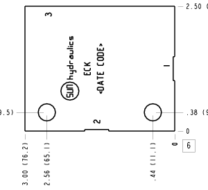 ECK Sun Hydraulics Ninety degree Line mount manifold drawing
