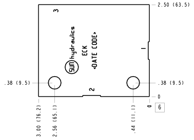 ECK Sun Hydraulics Ninety degree Line mount manifold drawing