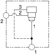 EET Sun Hydraulics Port 3 connected to port 1 Line mount manifold drawing