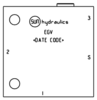 EGV – Ninety degree with shuttle – EGV_6 EGV Sun Hydraulics Ninety degree with shuttle Line mount manifold drawing