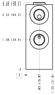 EGV – Ninety degree with shuttle – EGV_7B EGV Sun Hydraulics Ninety degree with shuttle Line mount manifold drawing