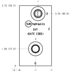 EHT Sun Hydraulics Through port 1 with gauge port Line mount manifold drawing