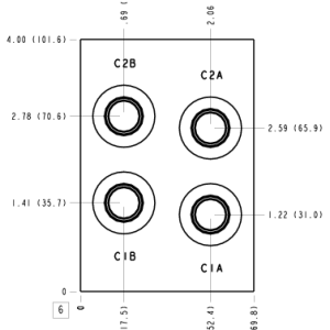 EII Sun Hydraulics 2 cylinder sequence, direct acting Line mount manifold drawing