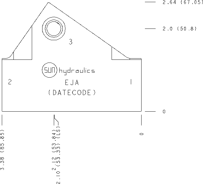 EJA Sun Hydraulics Inline Line mount manifold drawing