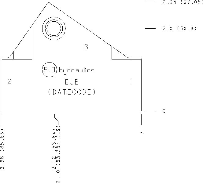 EJB Sun Hydraulics Inline Line mount manifold drawing