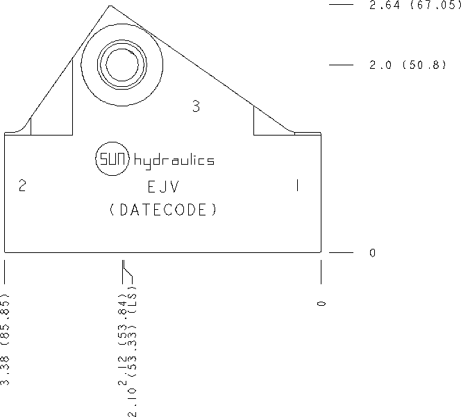 EJV Sun Hydraulics Inline Line mount manifold drawing