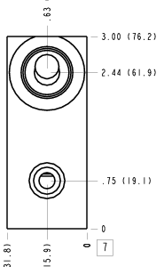 ELK Sun Hydraulics Ninety degree with high capacity port 3 and gauge port Line mount manifold drawing