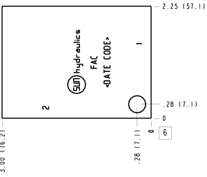 FAC Sun Hydraulics Ninety degree Line mount manifold drawing
