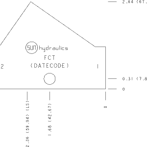 FCT Sun Hydraulics Inline Line mount manifold drawing