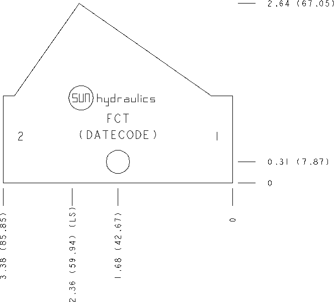 FCT Sun Hydraulics Inline Line mount manifold drawing