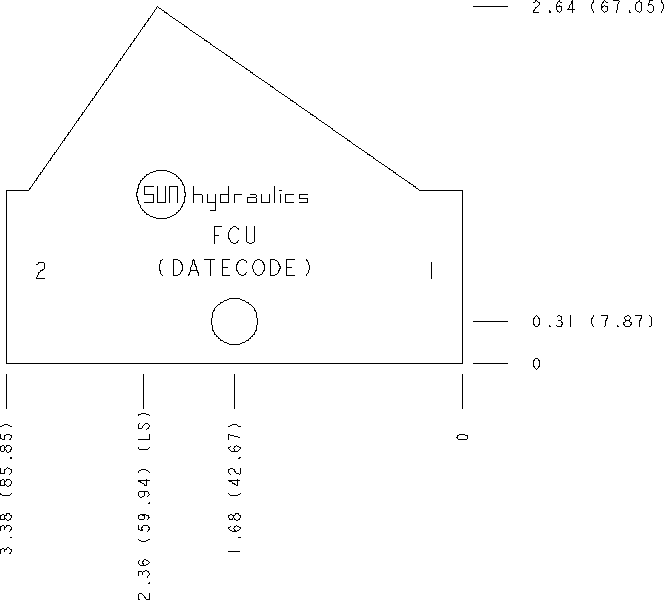FCU Sun Hydraulics Inline Line mount manifold drawing