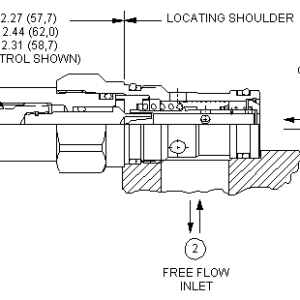 FDBA-LAN Sun Hydraulics Flow Control Valve – installation dimensions drawing, cavity T-13A