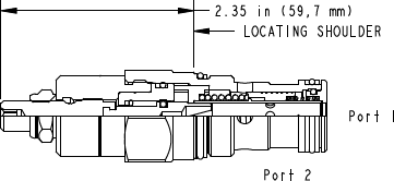 FDCB – Fully adjustable pressure compensated flow control valve with reverse flow check – FDCBLAN_2d25 FDCBLAN Sun Hydraulics Flow Control Valve – 2D outline drawing