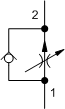 FDCB – Fully adjustable pressure compensated flow control valve with reverse flow check – FD__ FDCB-LAN Sun Hydraulics Flow Control Valve – hydraulic schematic symbol