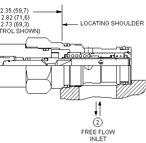 FDCB-LAN Sun Hydraulics Flow Control Valve – installation dimensions drawing, cavity T-5A