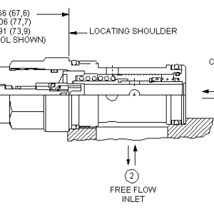 FDEA-LAN Sun Hydraulics Flow Control Valve – installation dimensions drawing, cavity T-16A