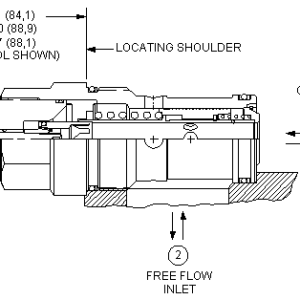 FDFA-LAN Sun Hydraulics Flow Control Valve – installation dimensions drawing, cavity T-18A