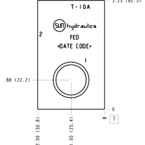 FED Sun Hydraulics Through port with gauge port Line mount manifold drawing