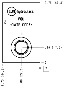 FGU Sun Hydraulics Through port Line mount manifold drawing