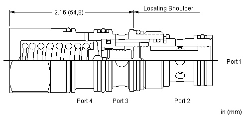 FKDB-XCN Sun Hydraulics Throttle Valve – installation dimensions drawing, cavity T-22A