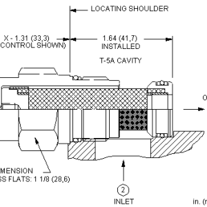 FLFA-XDN Sun Hydraulics Filter Valve – installation dimensions drawing, cavity T-5A
