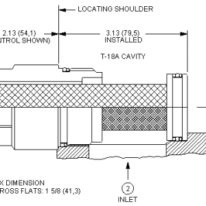 FLJA-XDN Sun Hydraulics Filter Valve – installation dimensions drawing, cavity T-18A