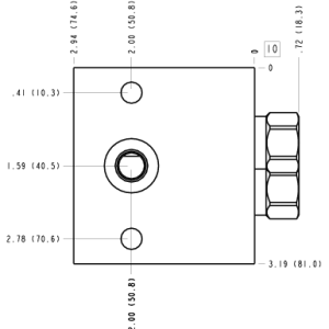 FMT Sun Hydraulics Cross port with make up checks Line mount manifold drawing