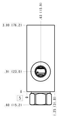 FNT – Ninety degree with reverse flow check – FNT_5B FNT Sun Hydraulics Ninety degree with reverse flow check Line mount manifold drawing
