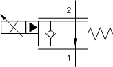 FPBI – FLeX Series pilot-operated, normally open, electro-proportional throttle - flow 2-1 – FPBI FPBI-XDN Sun Hydraulics Flow Control Valve – hydraulic schematic symbol