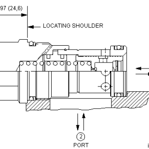 FQGA-XAN Sun Hydraulics Flow fuse Valve – installation dimensions drawing, cavity T-16A