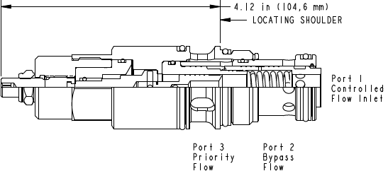 FREL – 3-way, fully adjustable, bypass/restrictive, priority flow control valve – FRELLAN_2d25 FRELLAN Sun Hydraulics Flow Control Valve – 2D outline drawing