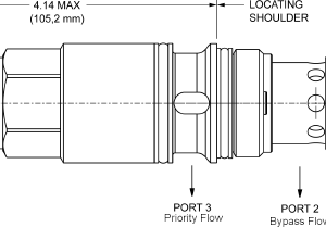 FREL-LAN Sun Hydraulics Flow Control Valve – installation dimensions drawing, cavity T-17A