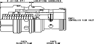 FRFA – Fixed-orifice, bypass/restrictive, priority, flow control valve – FRFAXAN_2d25 FRFAXAN Sun Hydraulics Flow Control Valve – 2D outline drawing