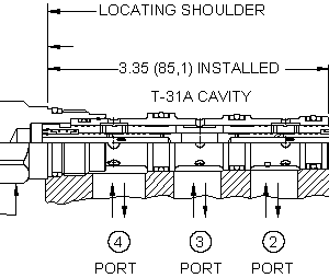 FSBA-XAN Sun Hydraulics Flow divider-combiner Valve – installation dimensions drawing, cavity T-31A