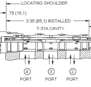 FSCH-XAN Sun Hydraulics Flow divider-combiner Valve – installation dimensions drawing, cavity T-31A