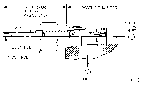 FXBA-XAN Sun Hydraulics Flow Control Valve – installation dimensions drawing, cavity T-162A