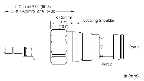 FXCC-XAN Sun Hydraulics Flow Control Valve – installation dimensions drawing, cavity T-13A