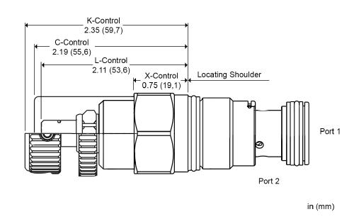 FXDC-XAN Sun Hydraulics Flow Control Valve – installation dimensions drawing, cavity T-5A