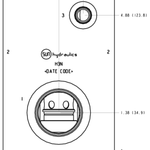 H3N Sun Hydraulics Through port 2 with reverse flow check Line mount manifold drawing