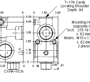 H7E Sun Hydraulics Through port 1 with reverse flow check Line mount manifold drawing