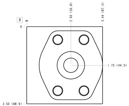 HCQ Sun Hydraulics Ninety degree Line mount manifold drawing