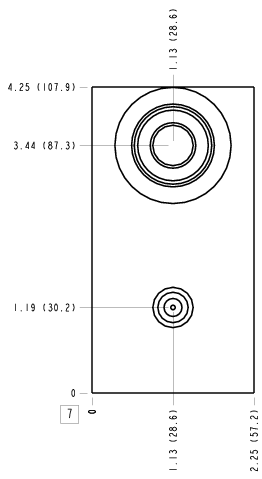 HEM Sun Hydraulics Ninety degree with high capacity port 3 and gauge port Line mount manifold drawing