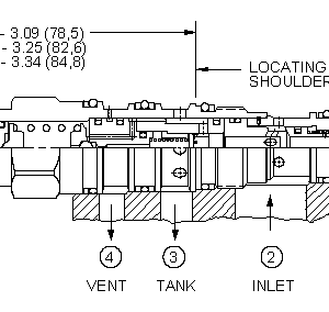 HVCA-LAN Sun Hydraulics Relief Valve – installation dimensions drawing, cavity T-21A