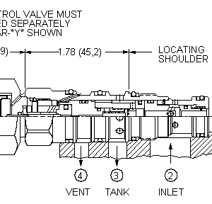 HVCA8-DN Sun Hydraulics Relief Valve – installation dimensions drawing, cavity T-21A