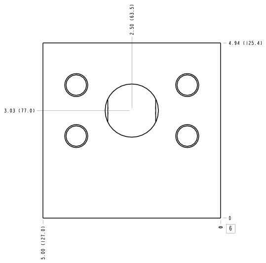 IA6 Sun Hydraulics Ninety degree with gauge port Line mount manifold drawing