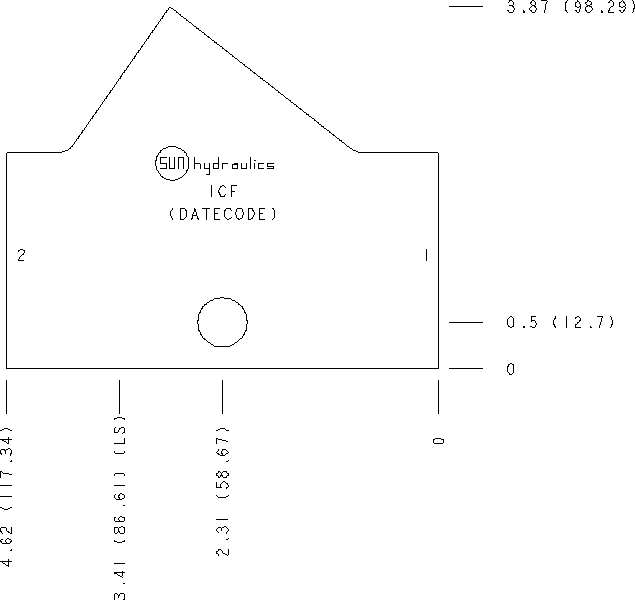 ICF Sun Hydraulics Inline Line mount manifold drawing