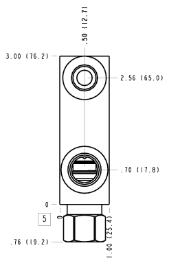 J6U Sun Hydraulics Ninety degree with reverse flow check - sequence Line mount manifold drawing