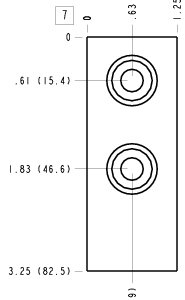 JKB Sun Hydraulics Ninety degree Line mount manifold drawing